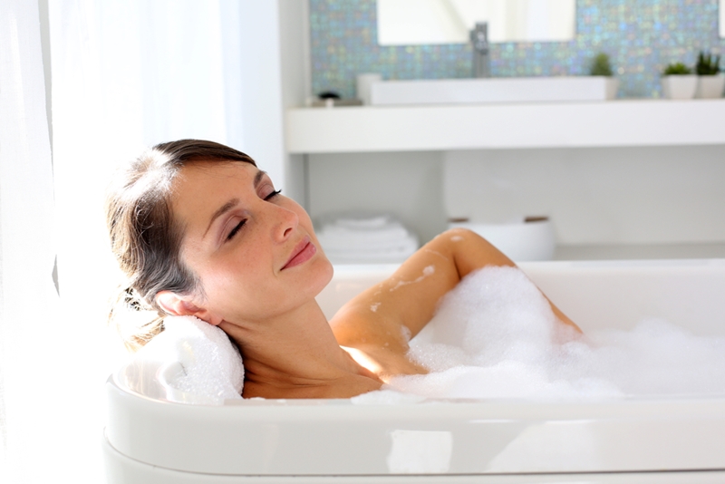 Adding Epsom salts to a bath can help ease sore muscles.